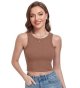 Womens Tank Tops Ribbed Cropped Top Sleeveless Racerback Vest Basic Shirts