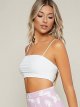 Women's Basic Solid Spaghetti Strap Slim Fit Tube Crop Cami Tank Top