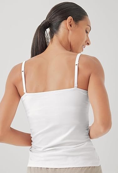 Women's Cotton Camisole Tank Top with Built-in Shelf Bra